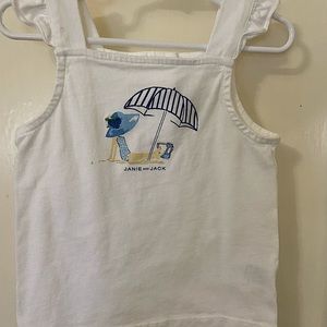 Janie and Jack girls’ white tank with beach image on front